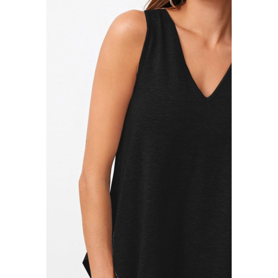 V - Neck Wide Strap Tank Apparel and Accessories