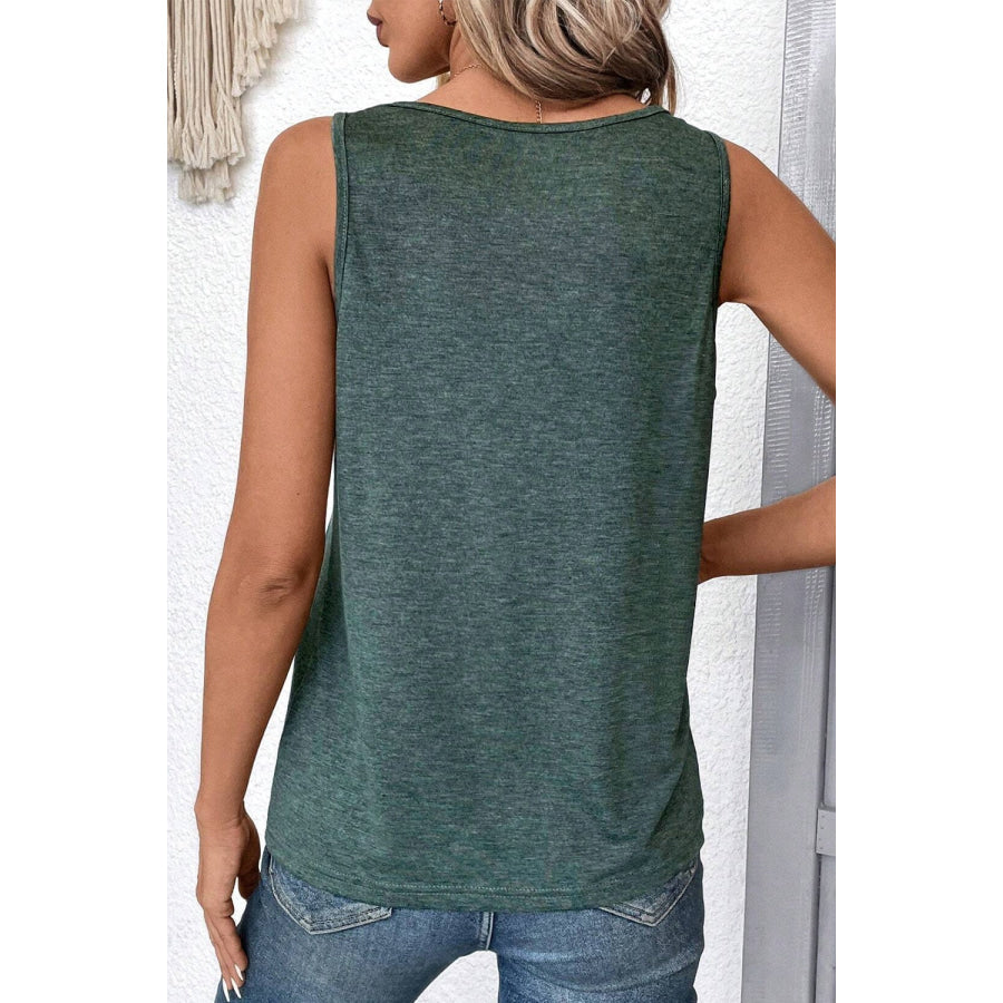 V-Neck Wide Strap Tank Shirts &amp; Tops