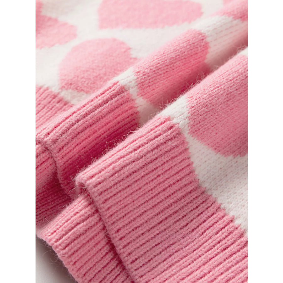 Valentine Heart Round Neck Sweater Apparel and Accessories