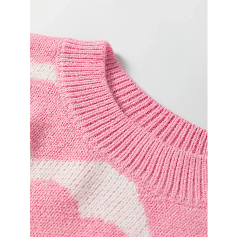 Valentine Heart Round Neck Sweater Apparel and Accessories