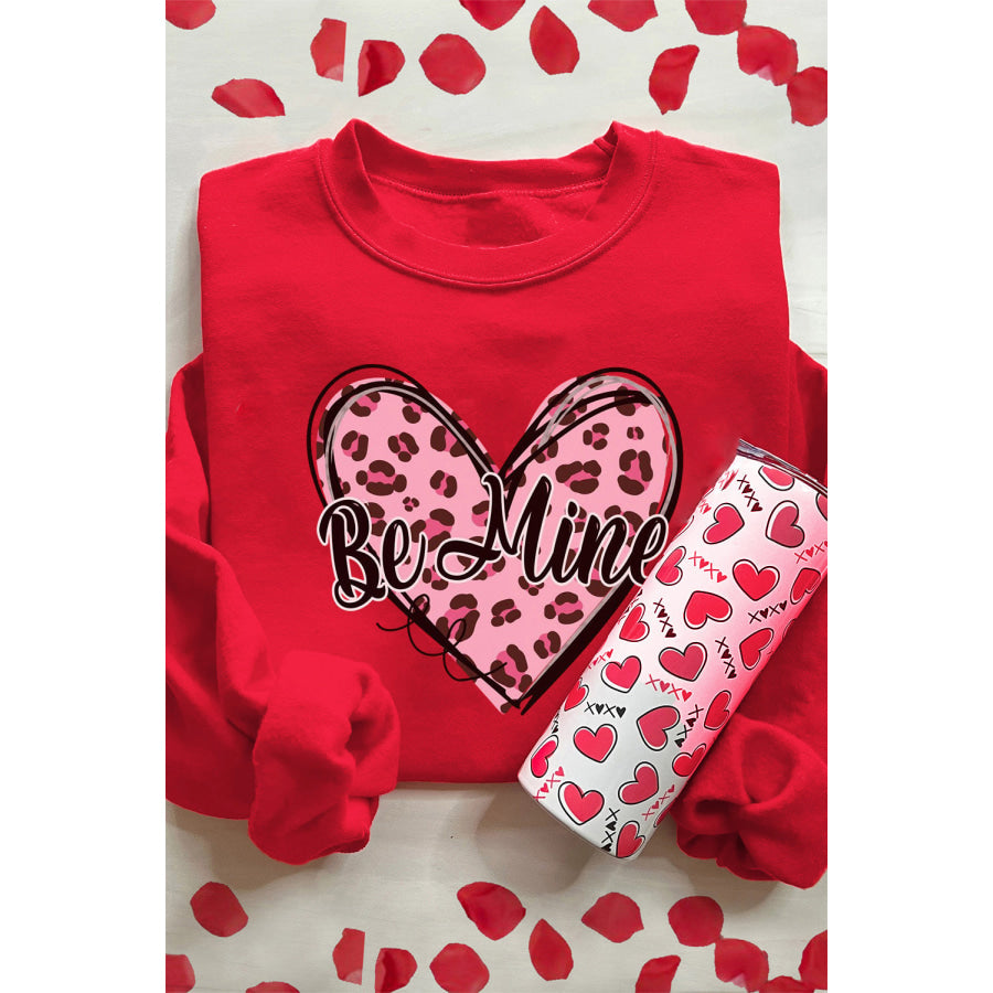 Valentine’s Day BE MINE Heart Long Sleeve Sweatshirt Apparel and Accessories