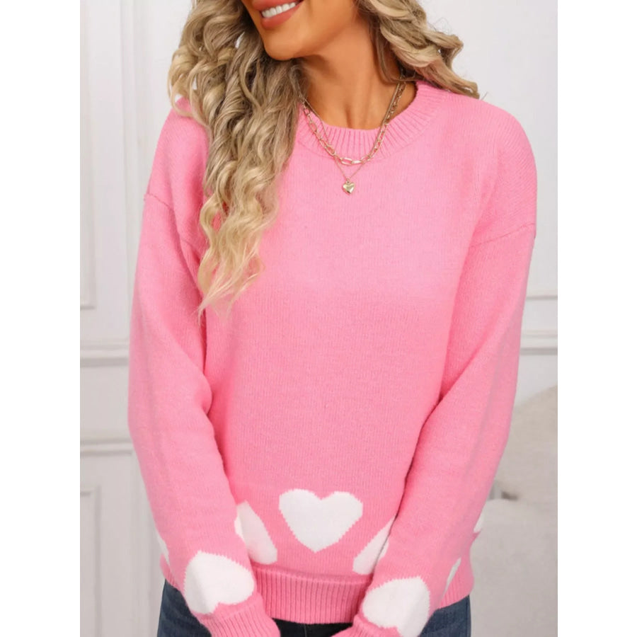 Valentine’s Day Heart Crew Neck Sweater Apparel and Accessories
