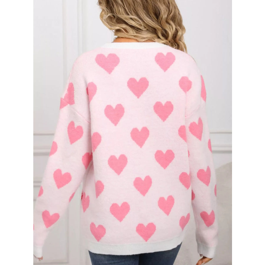 Valentine’s Day Heart Crew Neck Sweater Apparel and Accessories