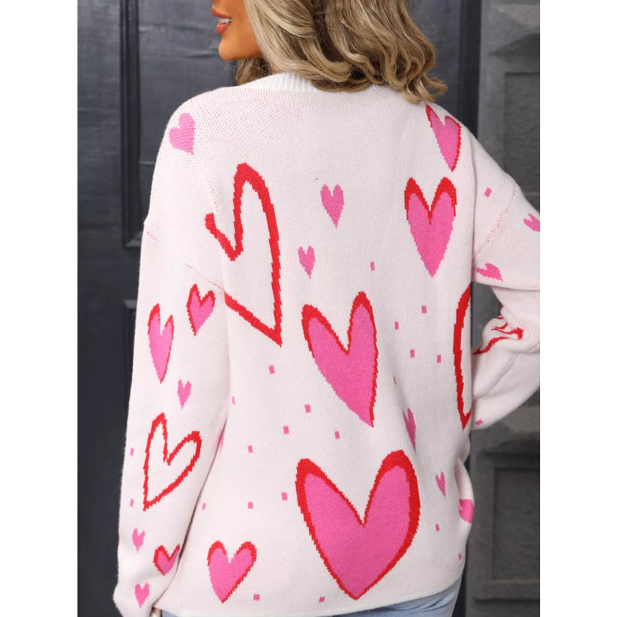 Valentine’s Day Heart Crew Neck Sweater Apparel and Accessories