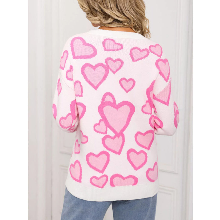 Valentine’s Day Heart Crew Neck Sweater Apparel and Accessories