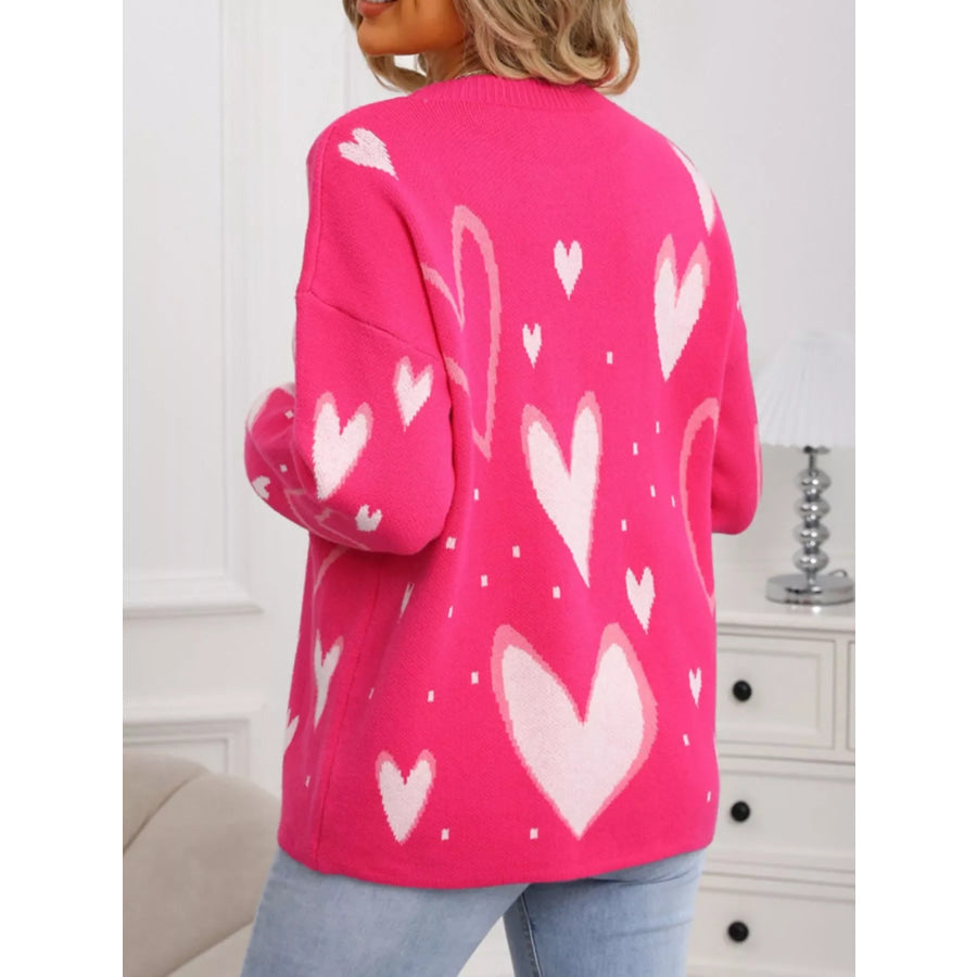 Valentine’s Day Heart Crew Neck Sweater Apparel and Accessories