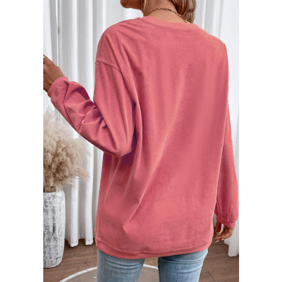 Valentine’s Day LOVE Round Neck Long Sleeve Sweatshirt Apparel and Accessories