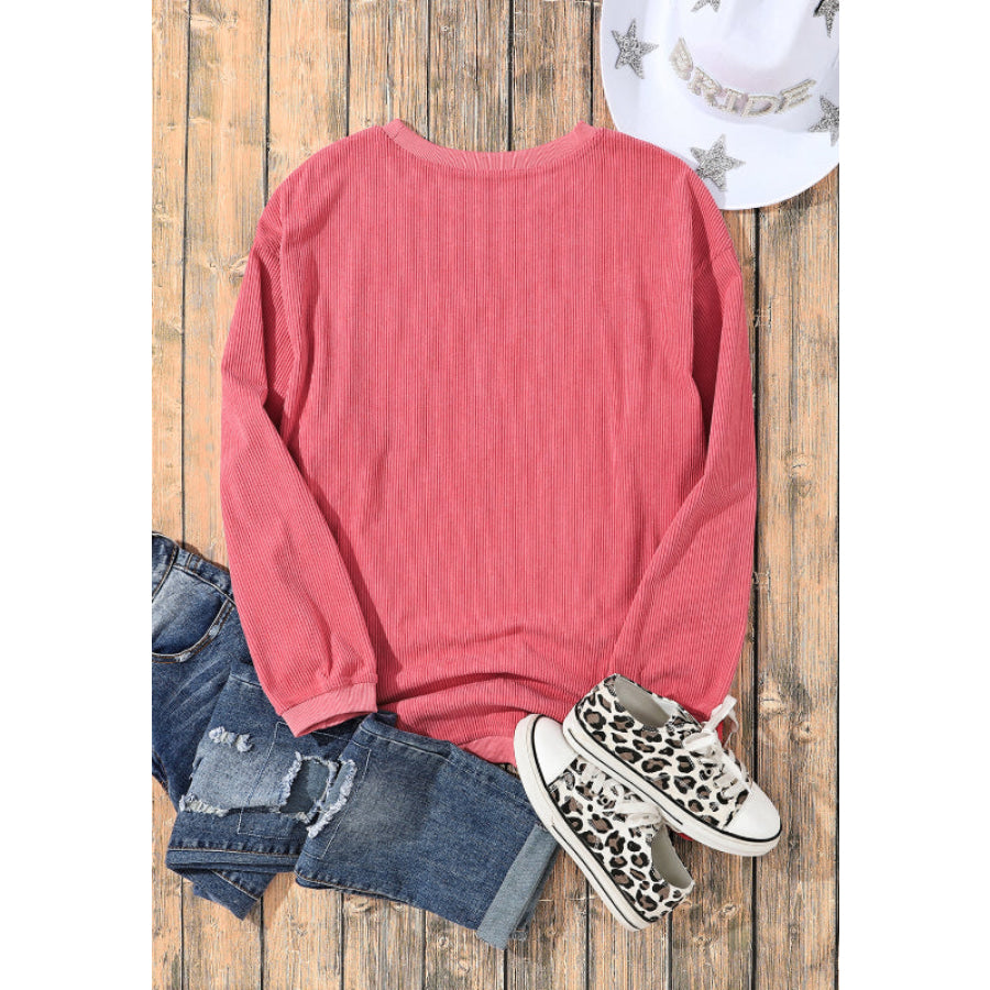 Valentine’s Day LOVE Round Neck Long Sleeve Sweatshirt Apparel and Accessories