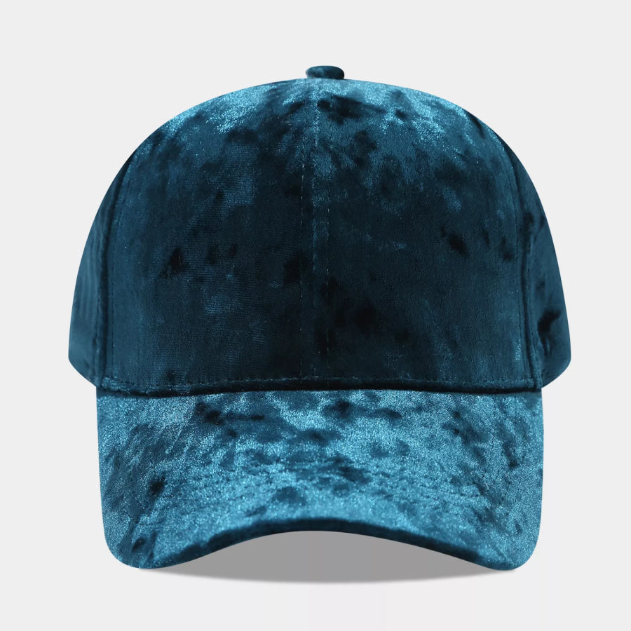 Velvet Adjustable Baseball Cap Peacock Green / One Size Apparel and Accessories