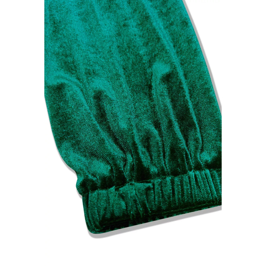 Velvet Balloon Sleeve Maxi Dress Apparel and Accessories