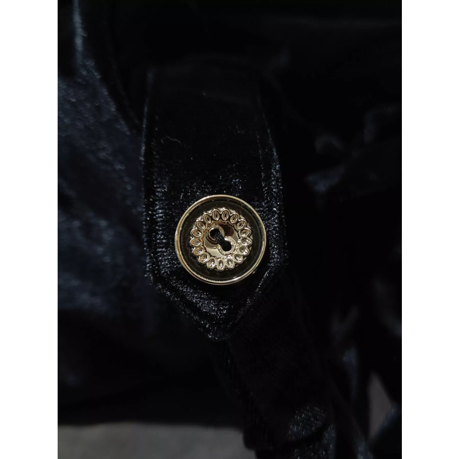Velvet Button-Down Midi Dress Apparel and Accessories