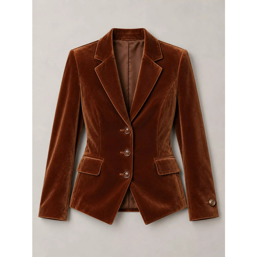 Velvet Button Up Blazer Apparel and Accessories