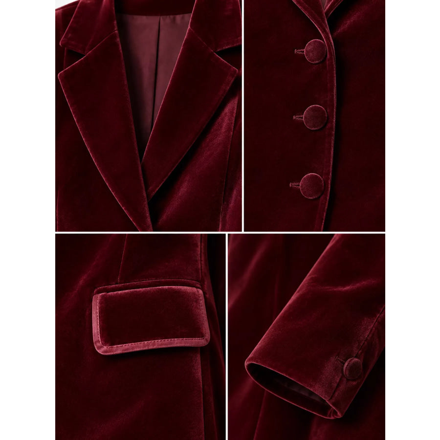Velvet Button Up Blazer Apparel and Accessories