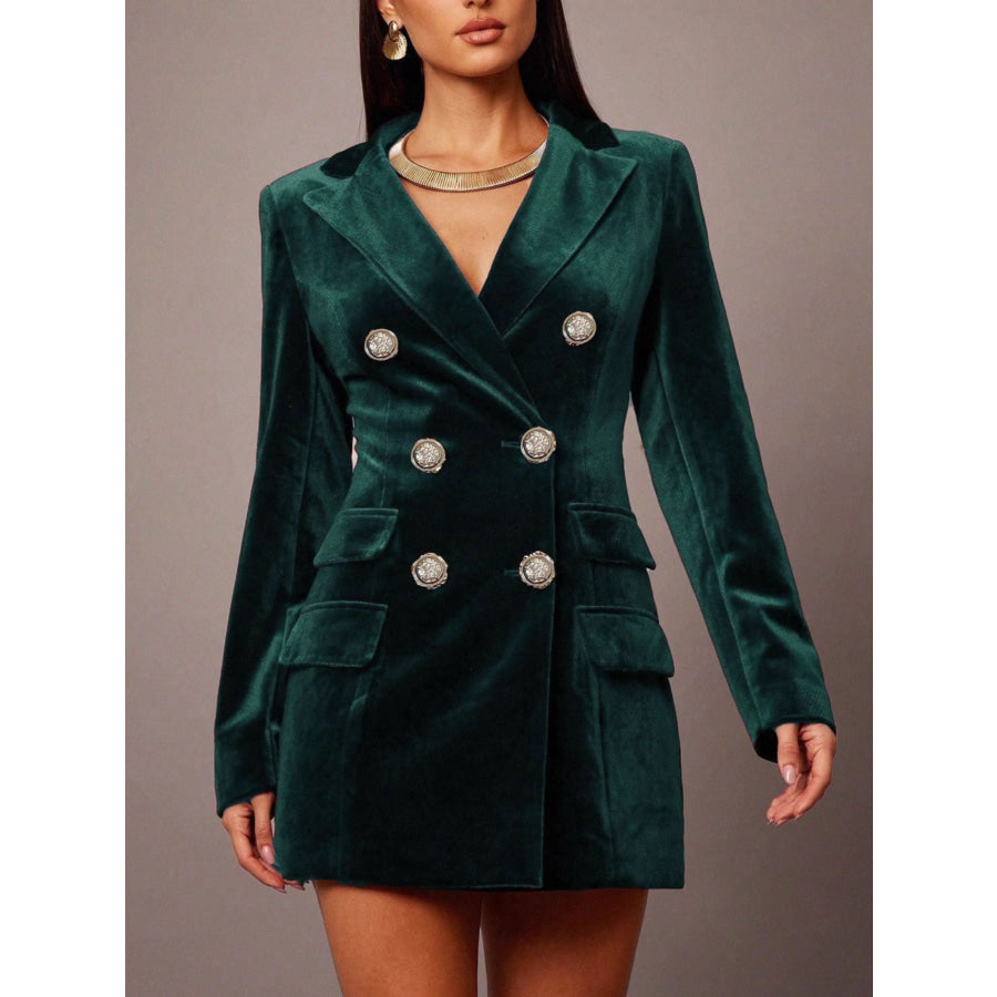 Velvet Double-Breasted Blazer Dress Apparel and Accessories
