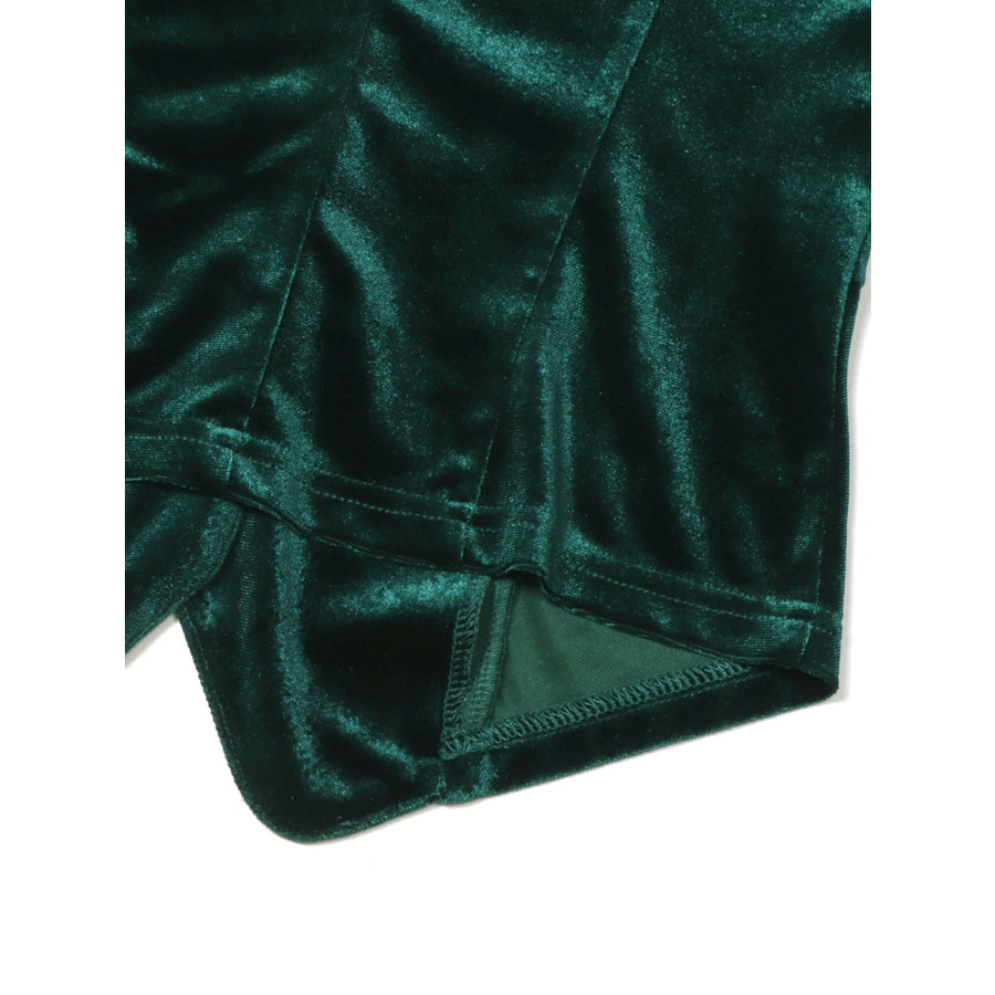 Velvet Lace Trim Button-Down Vest Apparel and Accessories