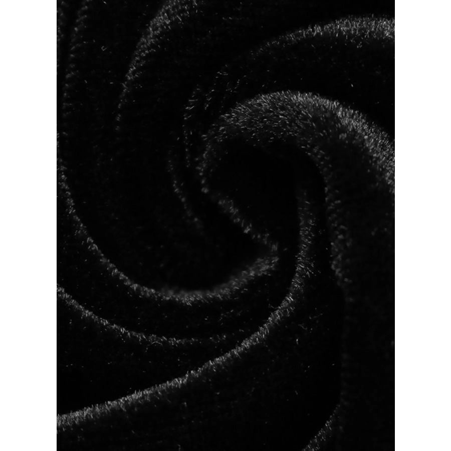 Velvet Lace Trim V-Neck Mini Dress Apparel and Accessories