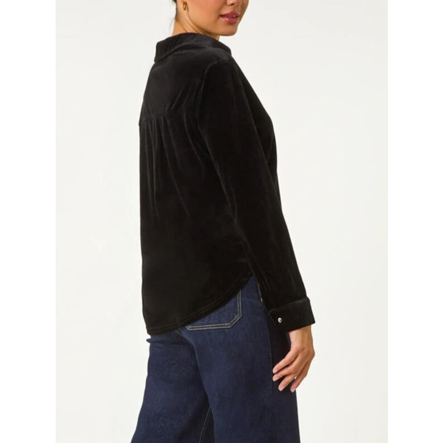 Velvet Long Sleeve Blouse Apparel and Accessories