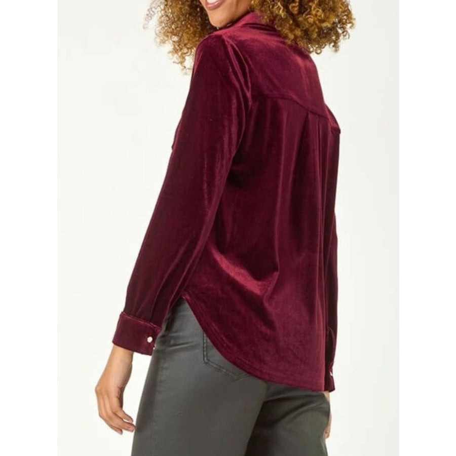 Velvet Long Sleeve Blouse Apparel and Accessories