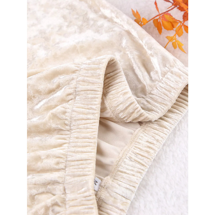 Velvet Long Sleeve Top and Pants Lounge Set Apparel and Accessories