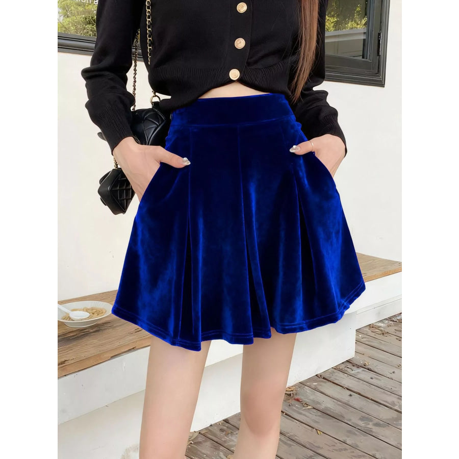Velvet Mini Skort Royal Blue / S Apparel and Accessories