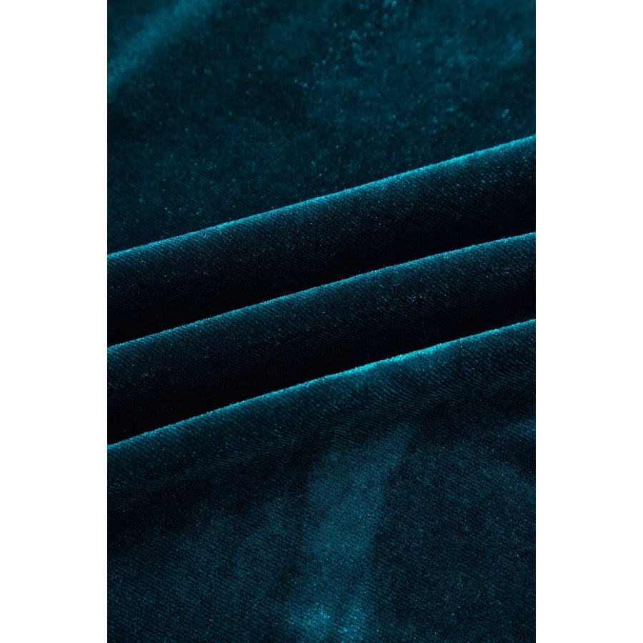 Velvet Mock Neck Long Sleeve Dress Apparel and Accessories