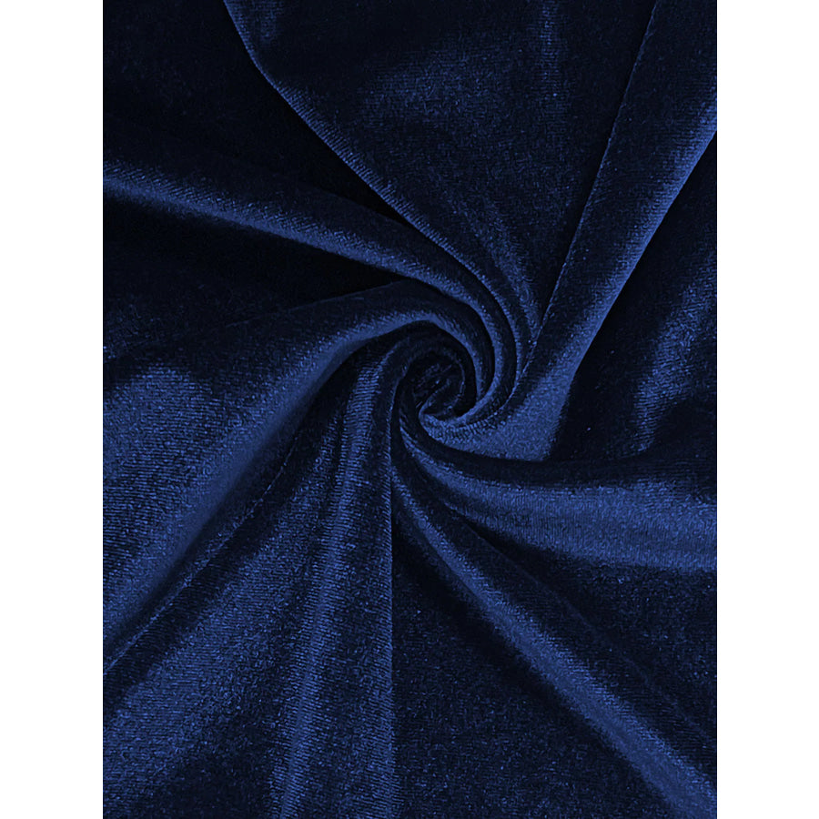Velvet Notched Long Sleeve Blouse Apparel and Accessories