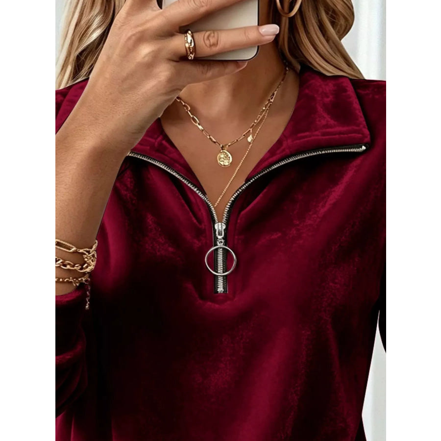 Velvet Quarter-Zip Sweatshirt Apparel and Accessories