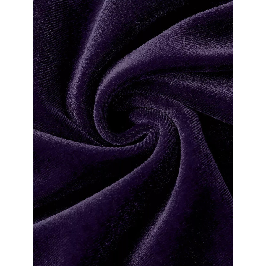Velvet Ruched Long Sleeve T-Shirt Apparel and Accessories