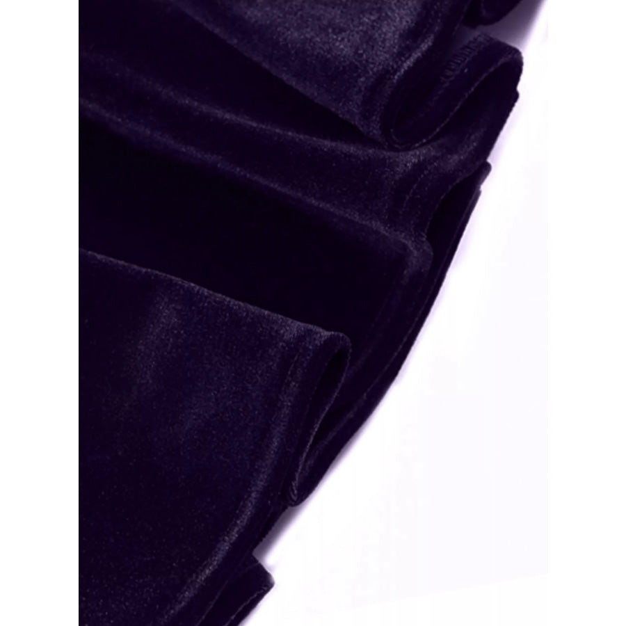 Velvet Ruched Long Sleeve T-Shirt Apparel and Accessories