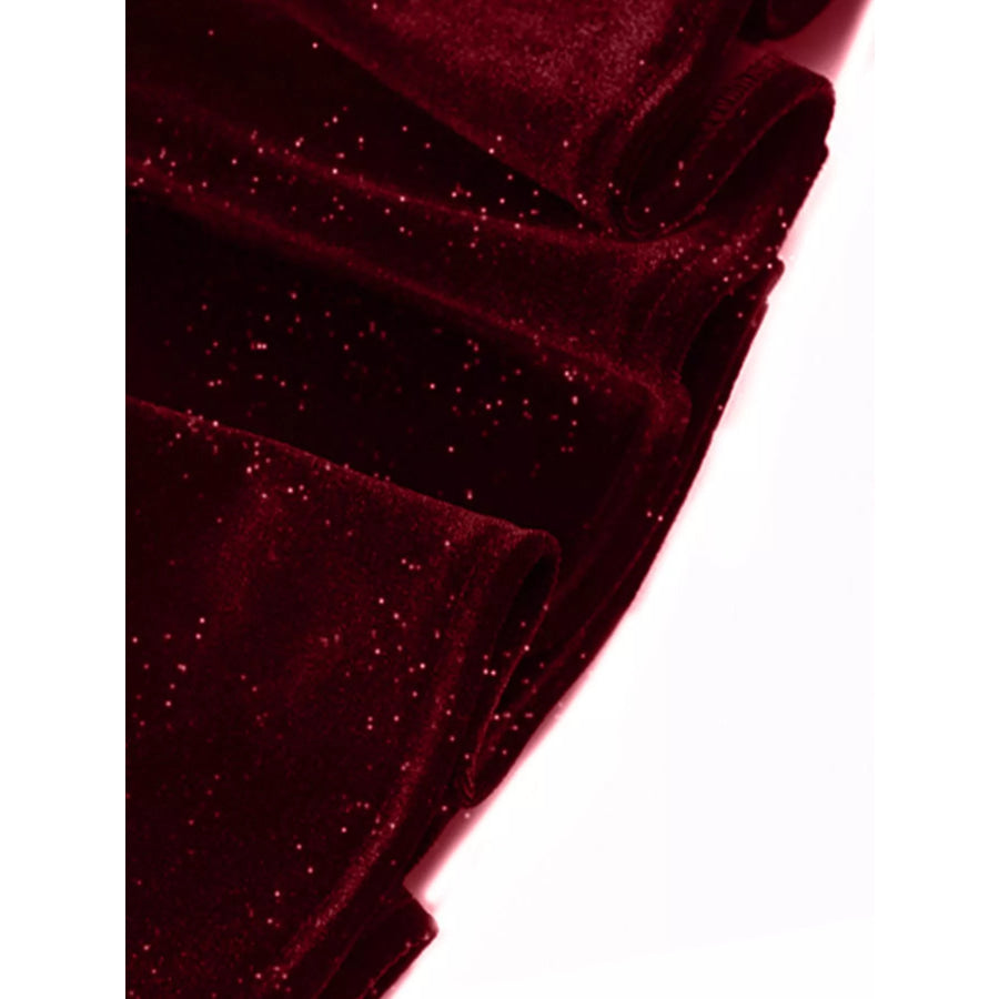 Velvet Ruched Long Sleeve T-Shirt Apparel and Accessories