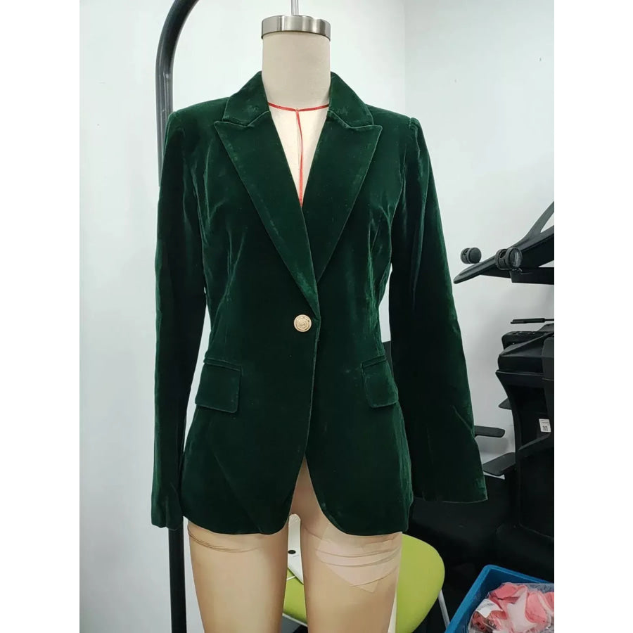 Velvet Single-Button Blazer Apparel and Accessories