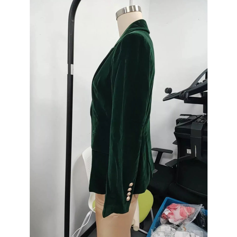 Velvet Single-Button Blazer Apparel and Accessories