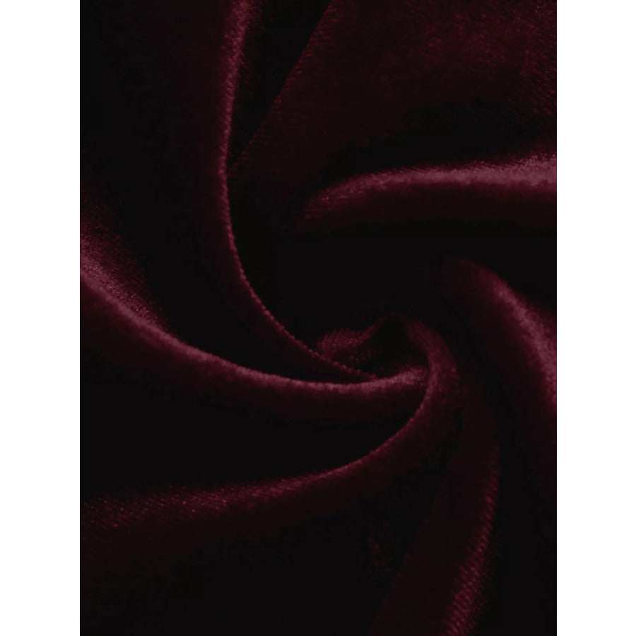 Velvet Tie Shoulder Mini Dress Apparel and Accessories