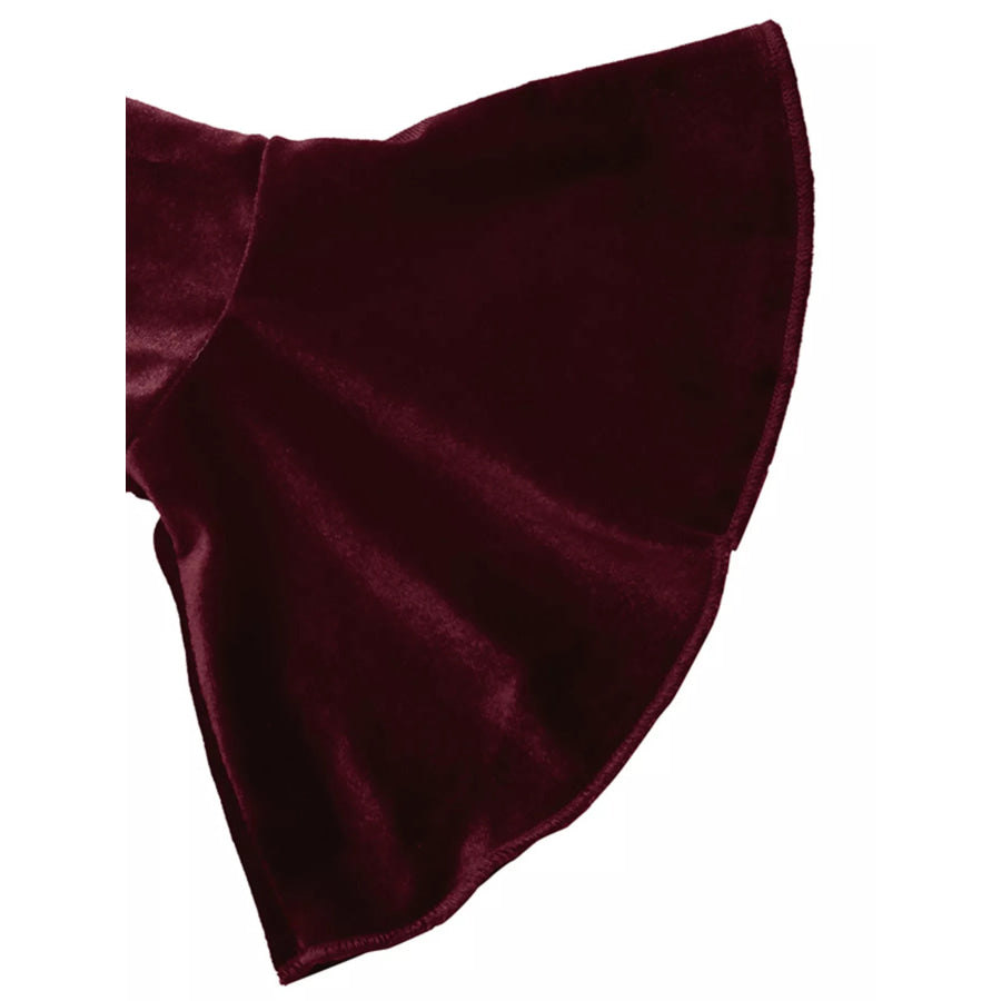Velvet Tie Shoulder Mini Dress Apparel and Accessories