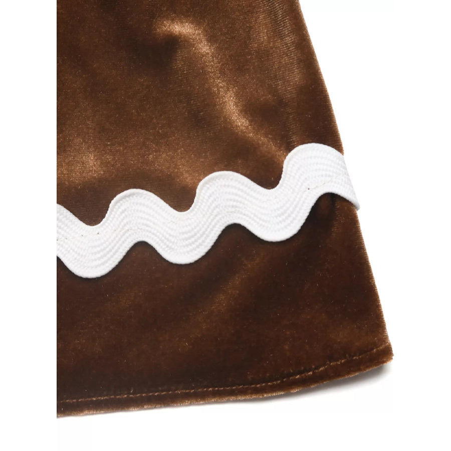 Velvet Tiered Midi Skirt Apparel and Accessories