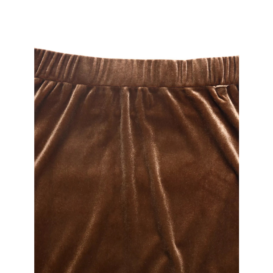 Velvet Tiered Midi Skirt Apparel and Accessories