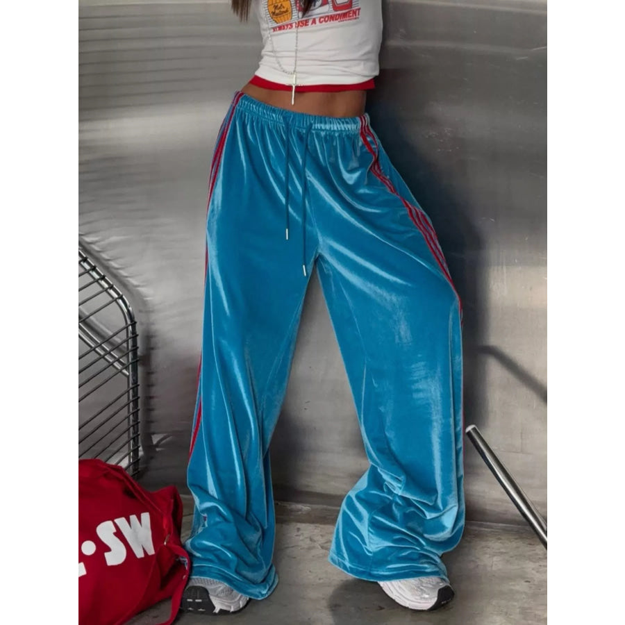 Velvet Wide-Leg Pants Apparel and Accessories