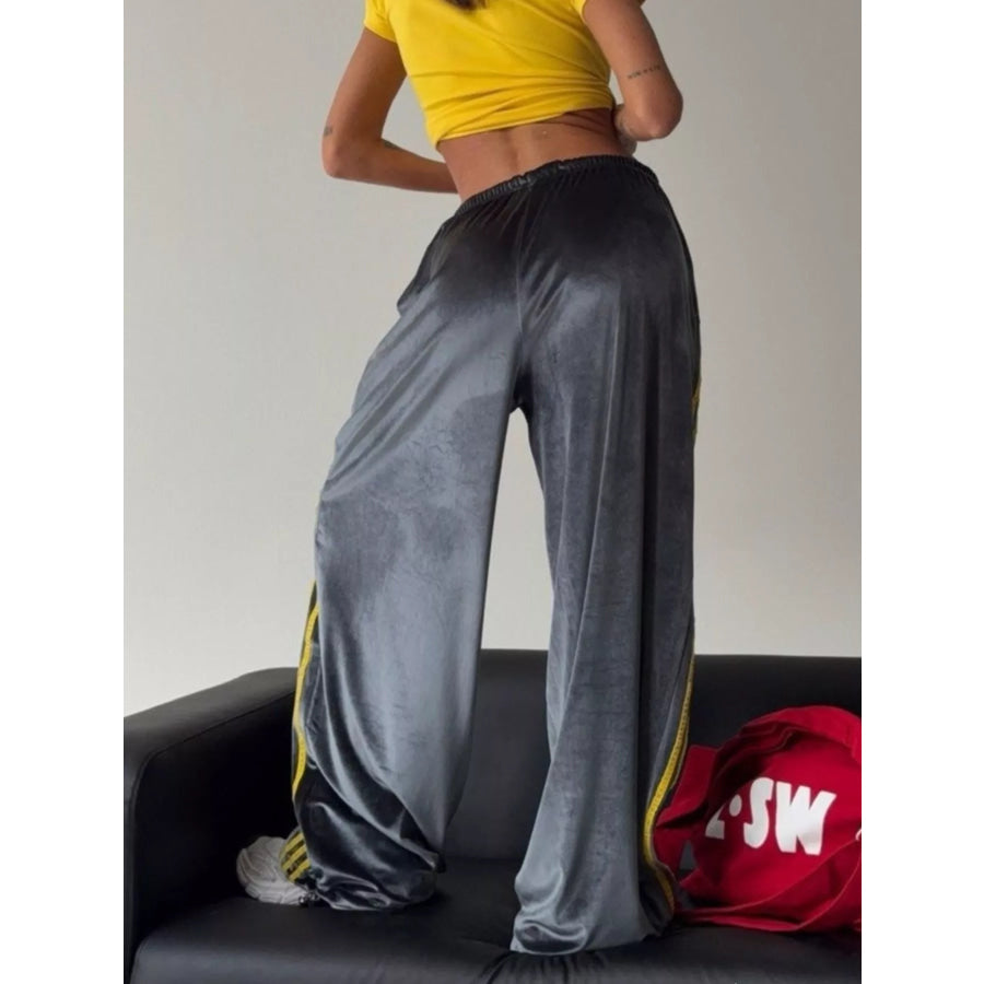 Velvet Wide-Leg Pants Apparel and Accessories