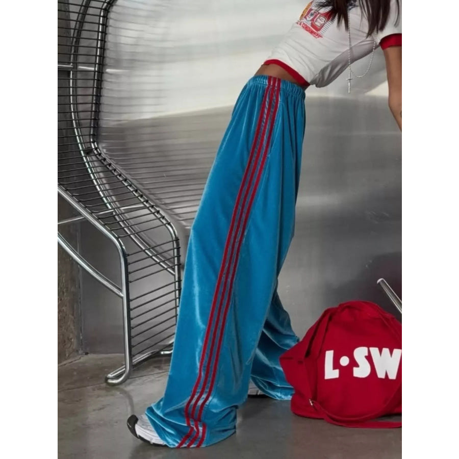 Velvet Wide-Leg Pants Apparel and Accessories