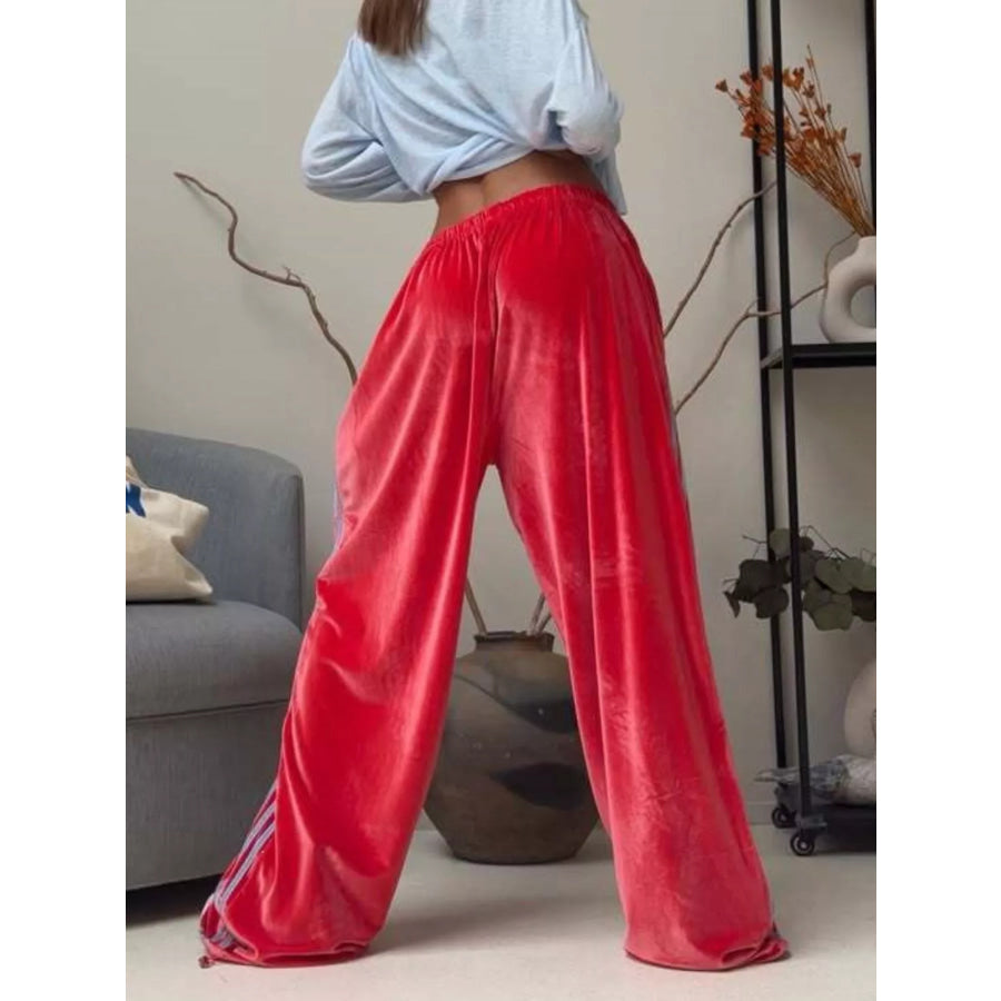 Velvet Wide-Leg Pants Apparel and Accessories