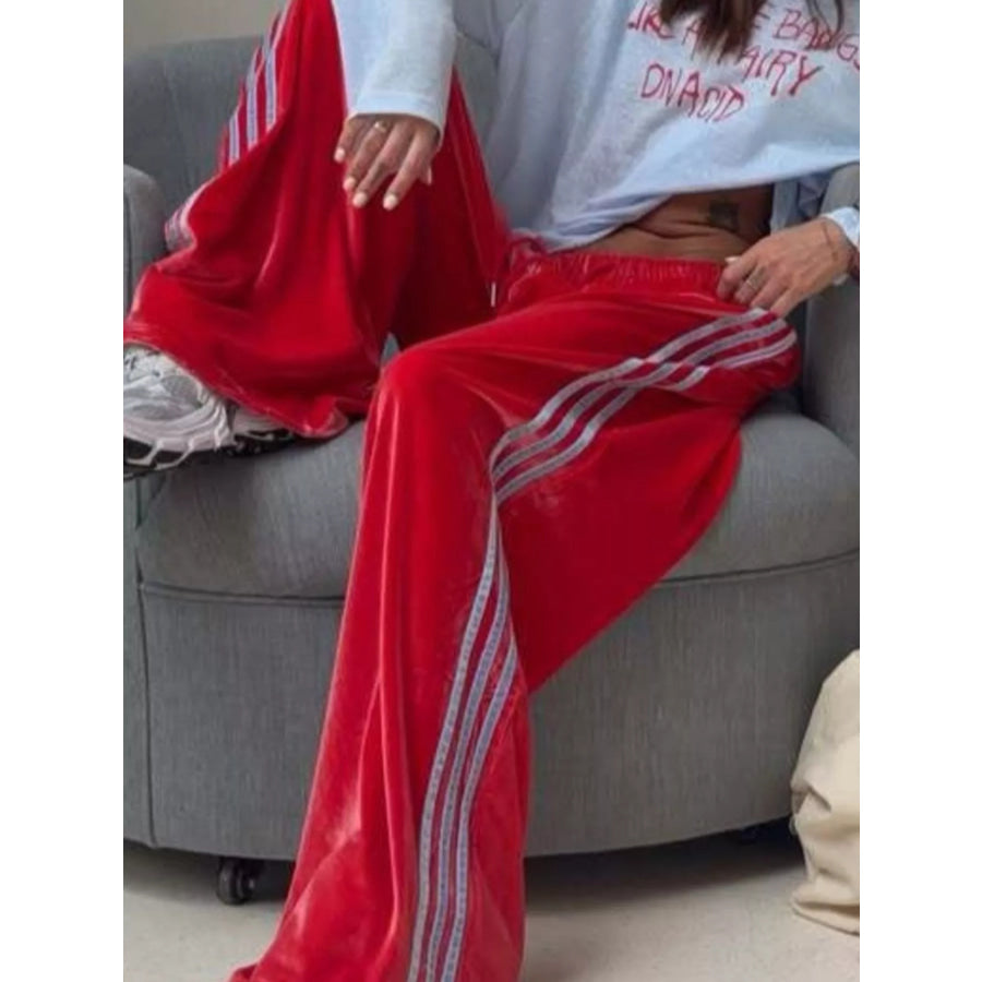 Velvet Wide-Leg Pants Apparel and Accessories