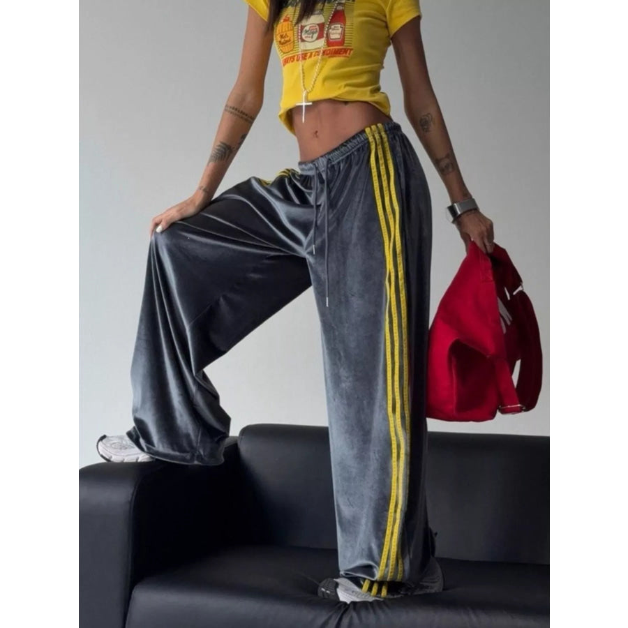 Velvet Wide-Leg Pants Apparel and Accessories
