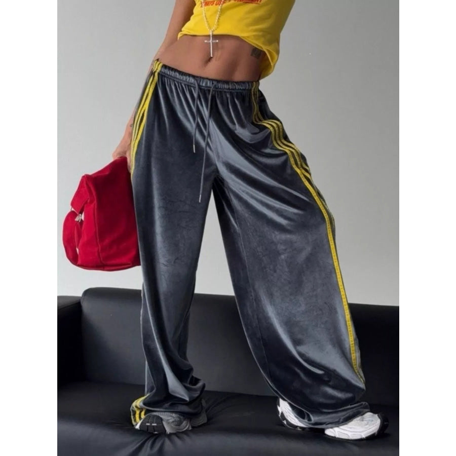 Velvet Wide-Leg Pants Apparel and Accessories