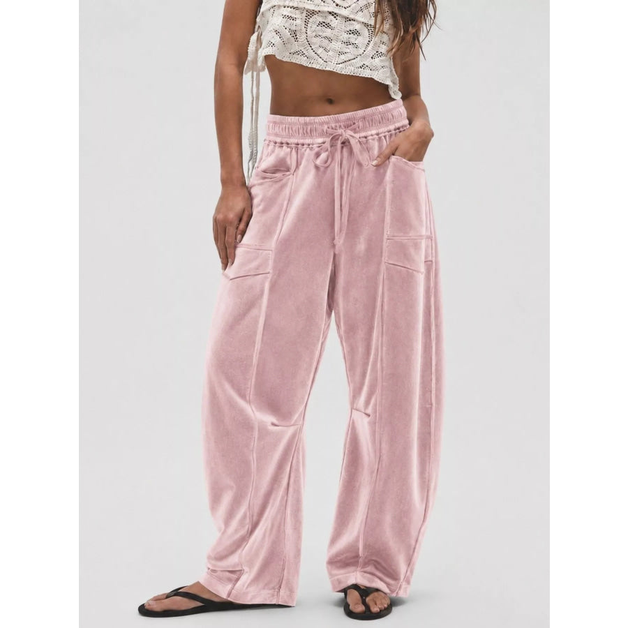 Velvet Wide-Leg Pants Apparel and Accessories