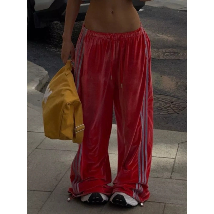 Velvet Wide-Leg Pants Apparel and Accessories