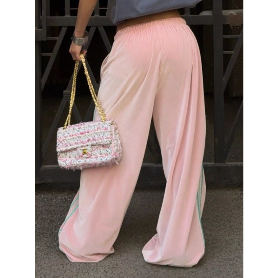 Velvet Wide-Leg Pants Apparel and Accessories