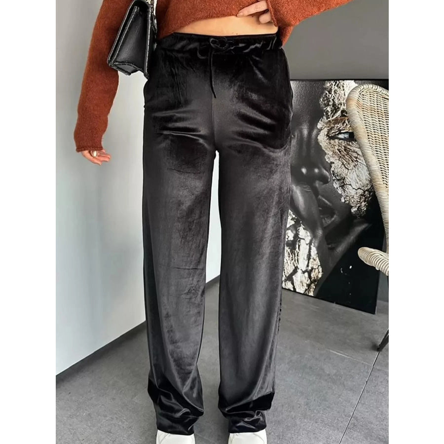 Velvet Wide Leg Pants Apparel and Accessories