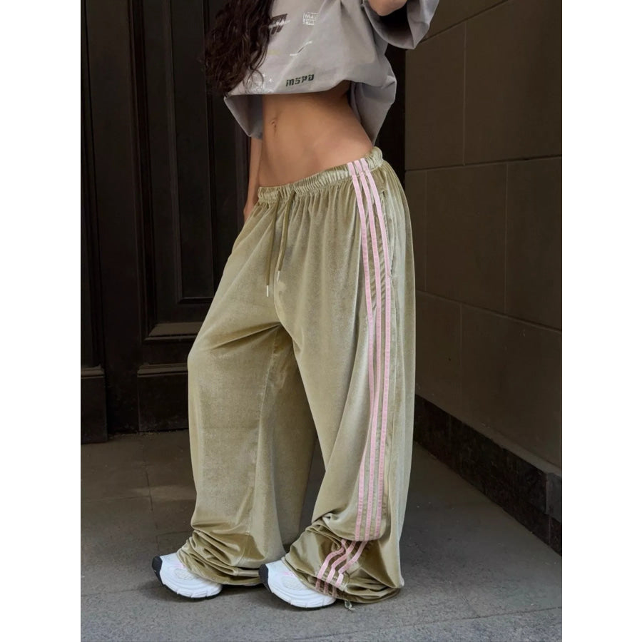 Velvet Wide-Leg Pants Apparel and Accessories