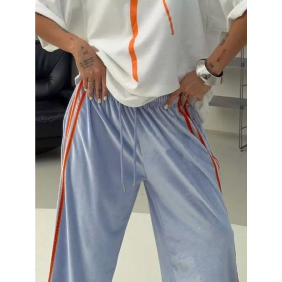 Velvet Wide-Leg Pants Apparel and Accessories