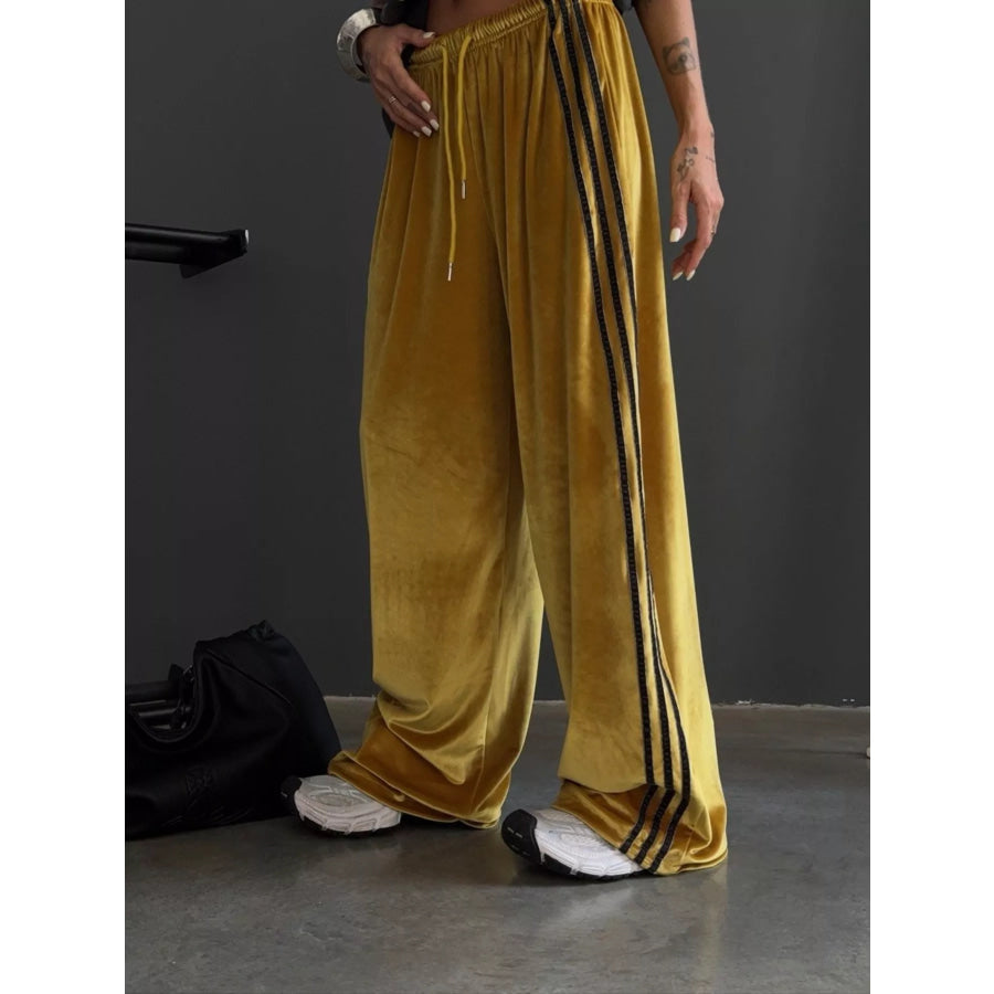 Velvet Wide-Leg Pants Apparel and Accessories